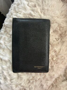 Givenchy Black Textured Leather Card & Key Holder with Gold Logo